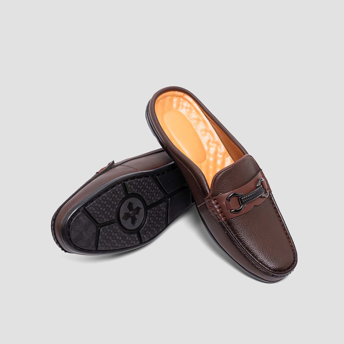Mã SPKD19 - Giày Sục Nam, KADUMEN, Da sần hạt miu Cao Cấp, Đế Cao Su Trống Trơn, Size 37- 44 - Ảnh 3