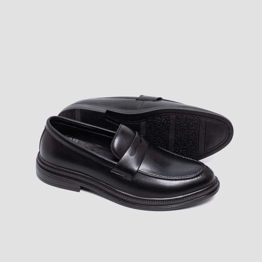 Mã SPKD12 - Giày Lười Nam Công Sở, KADUMEN, Da Microfiber Cao Cấp, Đế Cao Su Trống Trơn