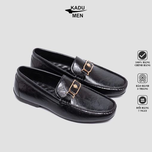 Mã SPKD03 - Giày Lười Nam Mô Ca, KADUMEN, Da Microfiber Cao Cấp, Đế Cao Su Trống Trơn